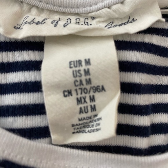 Navy blue and white stripped long sleeve top - Picture 3 of 4